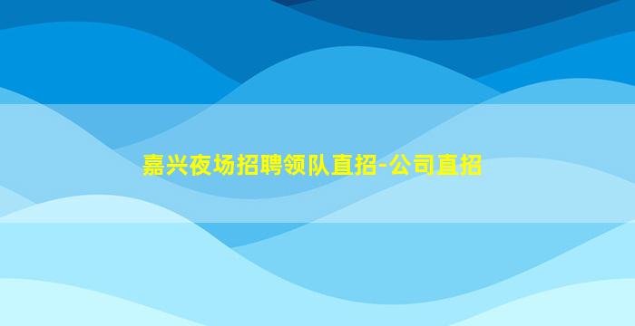 嘉兴夜场招聘领队直招-公司直招